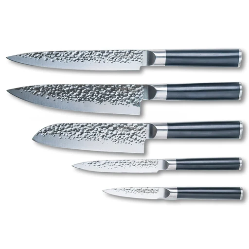 Set de cuchillos de chef martillados